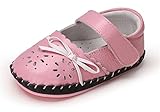 WIN ベビー 夏 シューズ 赤ちゃん 可愛い プレゼント 軽量 履かせやすい マジックテープ ストラップ 花 新生児 フォーマル靴 (内寸11cm, ピンク)