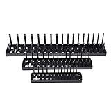 B Baosity メトリック　ソケットトレイ　ラックホルダー　収納ツールオーガナイザー　ブラック　３サイズ長さ