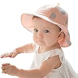 【SEBLES】ベビー 赤ちゃん 帽子 ハット つば広 ソフトカラー UVカット 紫外線 顎ゴム ベイビー 春 夏 秋 リゾート お出かけ 公園 お散歩 ユニセックス（ピンク,3-6ヶ月)