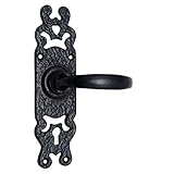 Adonai Hardware Zerubbabel Black Iron Door Handle with Plate