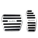 BOYOUS【最新型】日産 ノート 新型オーラ E13系（2021年9月～） アルミ ペダル 工具不要 AURA 専用設計 ブレーキ アクセル カバー 防キズ 防汚れ 滑り止め 2点セット（シルバー）