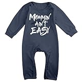 Kamifa カミファ はは イージー イージー デザイン 長袖ベビー服 トップス 出産祝い かわいい Navy 12 Months