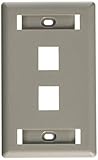 Hubbell IFP12GY Flush Phone/Data/Multimedia Wall Plate 1 Gang 2 Port Gray (Pack of 25) [並行輸入品]