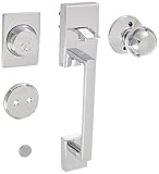 Schlage F93CEN625ORB Century Inactive Handleset with Orbit Knob, Bright Chrome [並行輸入品]