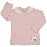 2016年 秋冬 UZULAND ウズランド ジャガード天竺 レース衿つき 長袖Ｔシャツ ピンク◇95cm