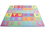 High Quality Kids Puzzle Alphabet, Numbers, 36 Tiles and Edges Play Mat, 12 by 12