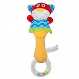 B-PING ベビー 赤ちゃん 用 スティック ガラガラ おもちゃ ホルダー 付き ふわふわ 布 歯固め　魔法のラトル　産院から帰ったその日から泣く子もケロリ　知育 新生児 カラフル (ネコ)