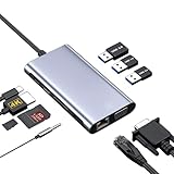 usb ハブ type-c 10 in 1 ドッキングステーション 【4K HDMI出力ポート / 3つの USB-A ポート / 1080P VGAポート/PD 100W 急速充電ポート / 1Gbps イーサネット /3.5mmポート / MicroSD & SDカード スロット搭載】