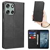 Moto g66j 5G / g66Y 5G ケース 手帳型 【ストラップ 一本付】 適用 Motorola moto g66y 5G ワイモバイル SIMフリー スマホケース モトG66Y 手帳型 モトG66J カバー case 【Heofuixt】 滑り止め 合成レザー スタンド 手首掛け ハンドストラップ カード入れ マグネット フリップ 落ち着いた色 ブラック