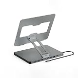 USB Cハブスタンド、MacBook Proドッキングステーション用10イン1アダプター 折りたたみ式 4K 60Hz HDMI、RJ45ギガビットイーサネット、SD/TFカードリーダー、USB 3.02、USB 2.02、MacBook Air M4 M3 iPad Surfaceノートパソコン用