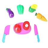 Domybest子供の教育玩具 8点セット野菜と果物の教育用おもちゃ キッチンに家のおもちゃがある ベビー・インテリジェンスの開発 赤ちゃんの注意を引き付ける 筋肉の協調開発を行い、手の協調を促進する