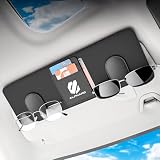アルファード カー サングラスホルダー メガネクリップ2つ カード用ポケット3つ サンバイザーに嵌め込む 対応 Alphard 40系 30系 20系 しっかり固定 PUレザー マグネット式 使いやすい 車 アクセサリー 大きいサイズ メガネクロスをプレゼント