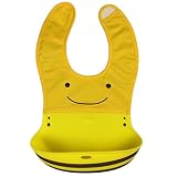 Hubo よだれかけ 食事用 ベビー 赤ちゃん 防水 シリコン サイズ調整でき 持ち運び 0-3歳 かわいい 男の子 女の子 (黄)