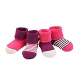 Eluflyユニセックスコットン暖かいベビーソックス6 – 12 Months oddlerソックスBasic Cuff Designerソックス4ペア カラー: レッド