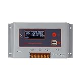 Anself 10A/20A ｢2種選択可｣ソーラー充電コントローラー インテリジェント オートレギュレータPWM デュアルUSB 太陽電池 パネルバッテリー 過負荷保護