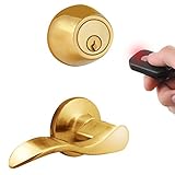 MiLocks WFL-02P Digital Deadbolt Door Lock and Passage Lever Handle Combo with Keyless Entry via Rem