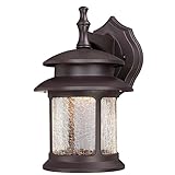 Westinghouse 6400400 LED Exterior Wall Lantern, Oil Rubbed Bronze Finish on Cast Aluminum with Crack