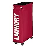 Wenko キャスター付ランドリーバスケット コルノ レッド Laundry Bin Corno red