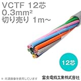 富士電線工業 VCTF 0.3sq×12芯 ビニルキャブタイヤコード (丸型ケーブル) (0.3mm 12C 12心) (電線切売 1m～) CG
