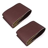 uxcell サンディングベルト サンドペーパー 2個入り ダークブラウン 研磨剤 1520x200mm 60グリット