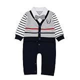 Baby Boyロンパース、1pcs幼児用紳士フォーマル衣装セットスーツベスト&ボウタイ カラー: グレー