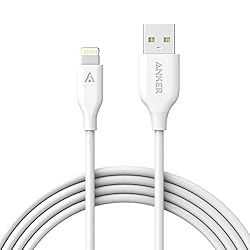 【Apple認証 (Made for iPhone取得)】 Anker PowerLine ライトニングUSBケーブル 【防弾仕様の高耐久ケブラー繊維】 iPhone 6s, 6s Plus/iPad Pro, Air, mini/iPod touch 他対応 (ホワイト 1.8m) A8112021