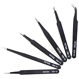 Precision 6個ESDセーフ帯電防止Fine Pointピンセットセット