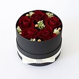 RoseDesign プリザーブドフラワー クリスマス フラワーアレンジメント ギフト ボックスアレンジ 赤 バラ
