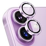 Podick レンズカバー iPhone17用 カメラフィルム キラキラ 9H強化ガラス アルミ合金 耐衝撃 いphone17 カメラ保護 高透過率 キズ防止 露出オーバー防止 全面保護 気泡ゼロ 指紋防止 貼り付け簡単 アイフォン17 対応 独立型レンズプロテクター (17,紫)
