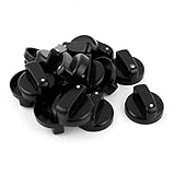 uxcell ガスストーブノブ ガスこんろ オーブンスイッチ 点火ツマミ コントロールノブ　プラスチック製　ブラック　15個入　8mm直径