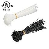 200pcs Self-Locking 6-Inch Nylon Cable Zip Ties in Black & White by Simple Deluxe [並行輸入品]