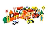 (ゼイゲウィン) Zigwin 子供おもちゃ　知育玩具 トイ　積み木　木製　組み立て　交通車両　ビルディング　【並行輸入品】