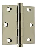 IDH by聖Simons 83535 – 014プロフェッショナルグレード品質純正ソリッド真鍮3 – 1 / 2インチx 3 – 1 / 2インチフルほぞ穴ドアヒンジ(ペア)、明るいニッケル