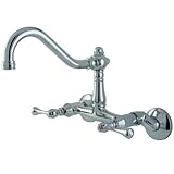 Kingston Brass KS3221BL Vintage Wall Mount Kitchen Faucet, Polished Chrome [並行輸入品]