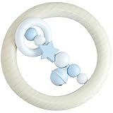 Little Mico Wooden Teether/Rattle, Blue [並行輸入品]