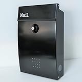 ポスト 郵便ポスト 郵便受け メールボックス壁掛け黒色 ステンレスポストm137