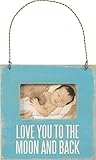 Primitives by Kathy Baby Picture Frame - I Love You To The Moon and Back-Blue by Primitives By Kathy