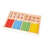 木製玩具 積み木 数あそび 数感覚 算数セット お勉強 学習教材 入学祝 かけざん　割り算　足し算　引き算