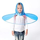 キッズ レインウェア レインウェア UFO 雨具 携帯ポーチ付き 防水 子供用 可愛い 女の子 男の子 梅雨対策 (ブルー)