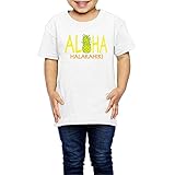 Ariesシャツ 2歳～６歳子どもＴシャツALOHA ハワイパイナップル ジュニアＴシャツ キッズＴシャツ White 5-6 Toddler