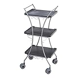 ゴスロリワゴン C-295 ブラック 3段 [ 業務用ワゴン エステ用ワゴン サロン用ワゴン エステワゴン サロンワゴン キャスター付き ワゴン ラック ]◆