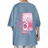 [Aaronlive] 夏服メンズ 半袖 tシャツ 丸首 おしゃれ 大きいサイズ かわいいクマの絵柄 五分袖 軽い柔らかい シルエット おしゃれ ファッション メンズ tシャツ 春夏服 blue XL
