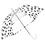 a.s.s.a RKL134 傘 子供 50cm キッズ 傘 (指先あんしんストッパー & 安全W窓 & 強い傘骨) シャワードット (ホワイト)