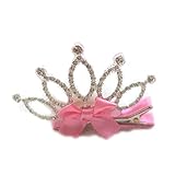 KANARIA 女の子 ヘア アクセサリー クリップ / キッズ 子供 ベビー / 王冠 クラウン / ラインストーン キラキラ ふわふわ / 結婚式 お出掛け 写真用 に (クラウン)