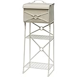 スタンドポスト 郵便ポスト メールボックス スチールレザー ホワイト