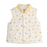 TopCotton ベビー服 ベスト 女の子 両面着える 防寒 イエロー 70cm
