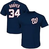 Bryce Harper Washington Nationals # 34 MLBメンズPlayer Name & Number Tシャツ – ネイビー