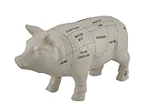 ホワイトセラミック豚型コインバンクButcherチャート貯金箱4で。