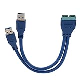 P Prettyia アダプタケーブル　デュアルUSB 3.0　マザーボード　プラグ＆プレイ　USB 3.0〜20ピン　