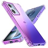 Moto G64 5G 用 ケース G64Y 5G 用 ケース Moto G54 用 ケース クリア 耐衝撃 Moto G64 5G | G64Y 5G | Moto G54 透明 シリコン カバー TPU 薄型 軽量 滑り止め 黄変防止 柔軟 Qi充電 衝撃吸収 指紋防止 米軍MIL規格取得 ワイヤレス充電に対応 カメラ保護 カバー 透明 カバー 紫+青N415-mto g64-02